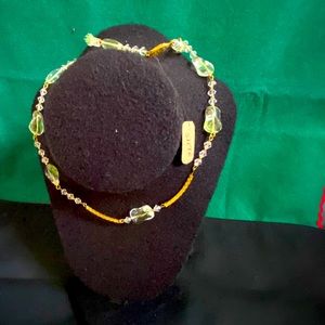 Vintage style necklace, fantasy green